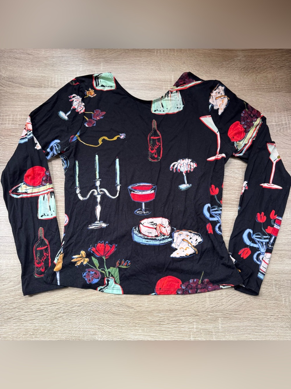 Lisa Says Gah Rowan Top Set The Table Black XL - Picture 3 of 10